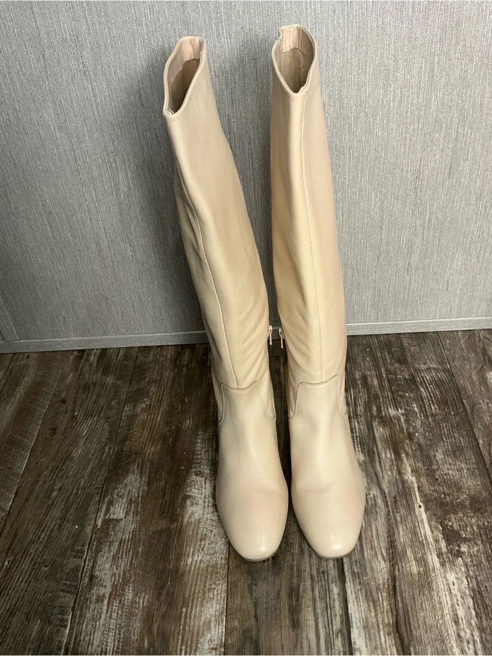 NWOB Seychelles Beige Knee High Block Heel Boots Size 10 - Picture 8 of 16
